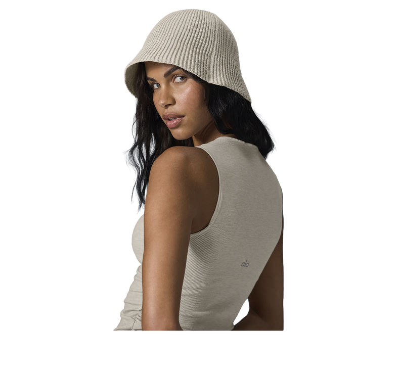 alo Unisex Denim Knit Cloche - Ivory/Oatmilk