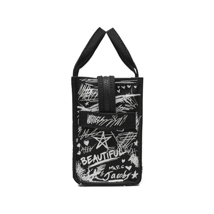 Marc Jacobs Women's The Punk Scribble Canvas Small Tote Bag Black