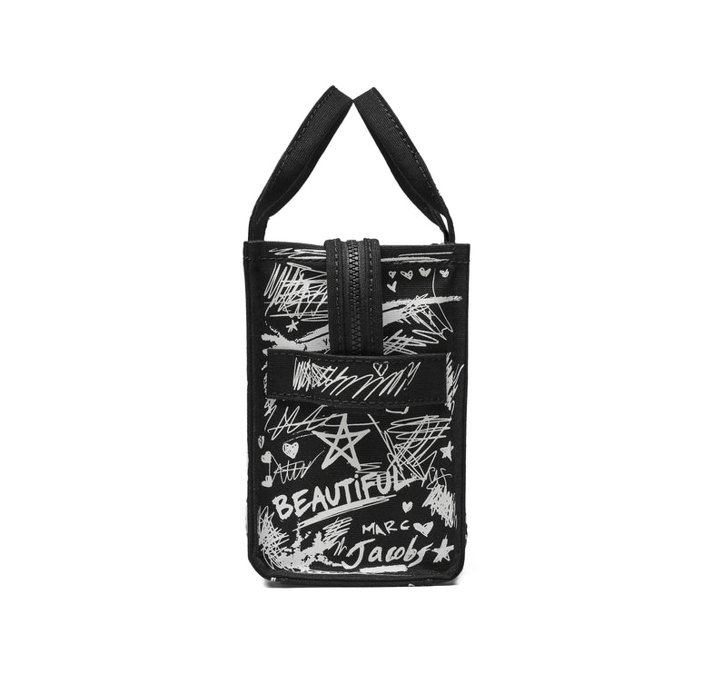 Marc Jacobs Women's The Punk Scribble Canvas Small Tote Bag Black