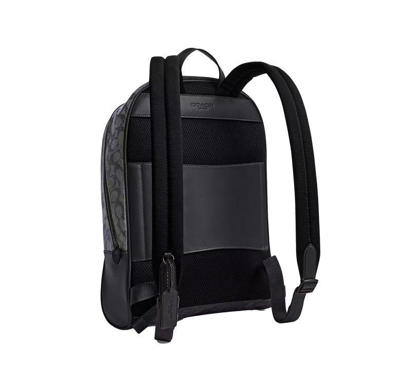 Coach Unisex Theo Backpack In Signature Jacquard Black