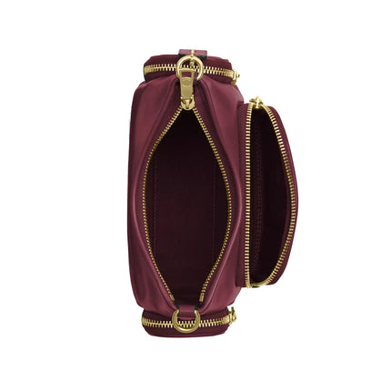 Coach Women's Laurel Shoulder Bag 22 With Pockets Gold/Dark Cherry
