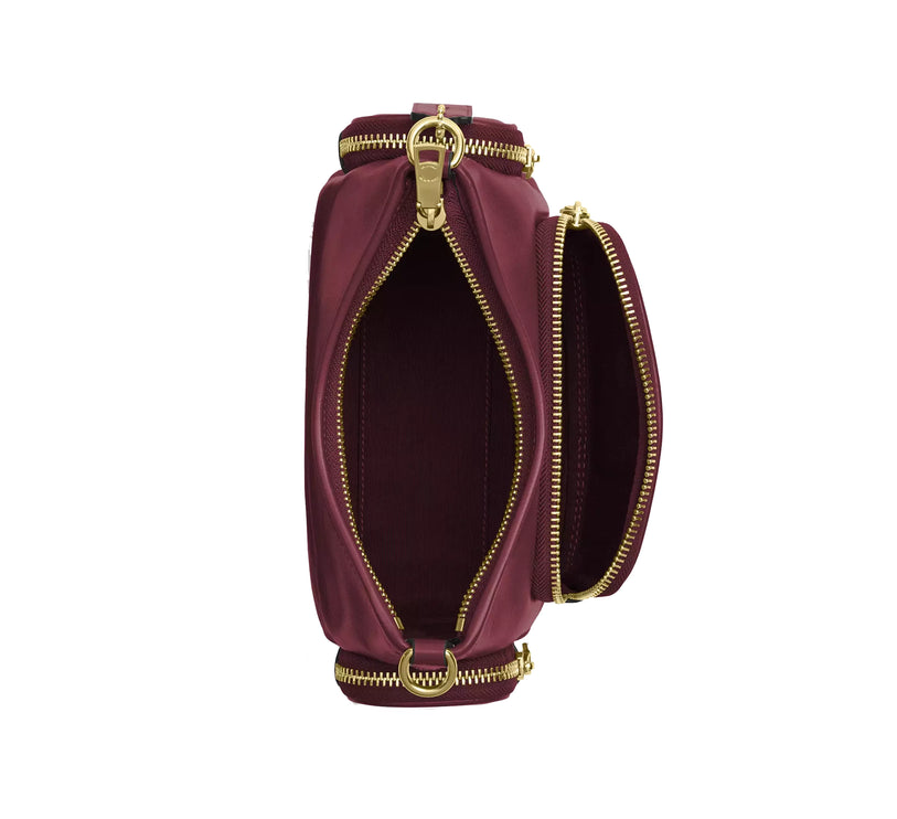 Coach Women's Laurel Shoulder Bag 22 With Pockets Gold/Dark Cherry