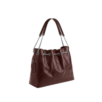 Coach Women's Evelyn Shoulder Bag With Quilting Silver/Maple