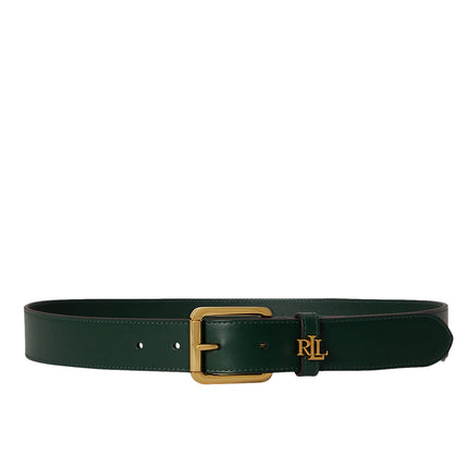 Polo Ralph Lauren Women's Logo Keeper Leather Belt Season Green