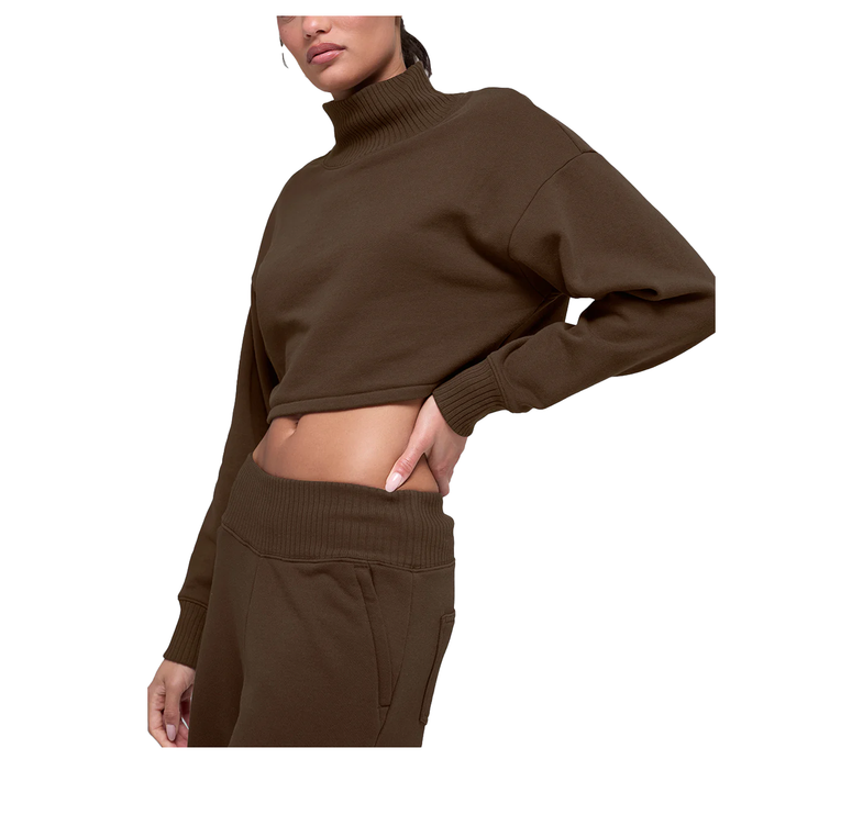 alo Women's Cropped Serenity Coverup Espresso