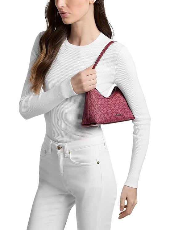 Michael Kors Women's Sammy Small Signature Logo Convertible Crossbody Bag Maroon
