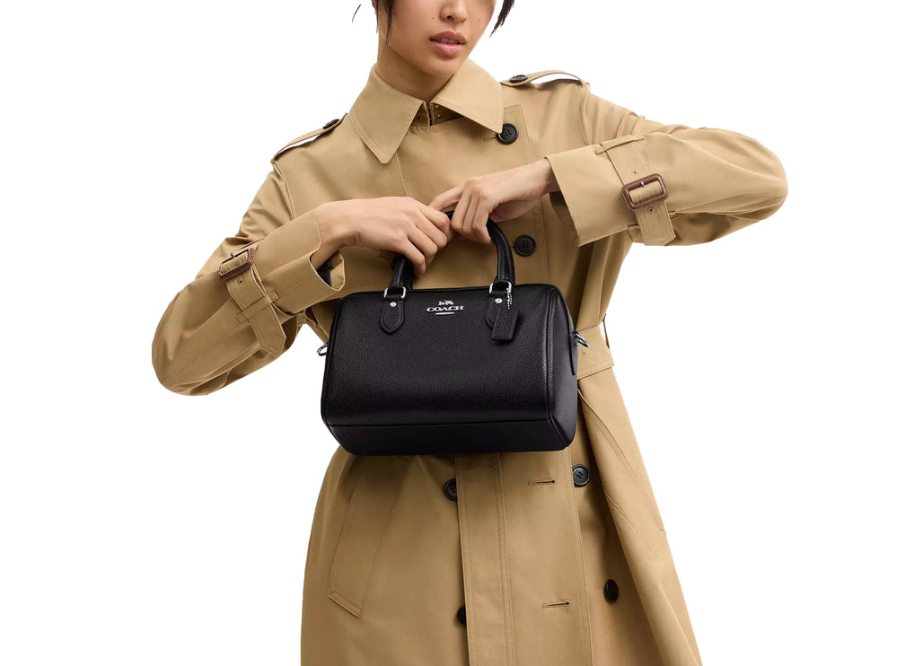 Coach Women's Rowan Satchel Bag Silver/Black