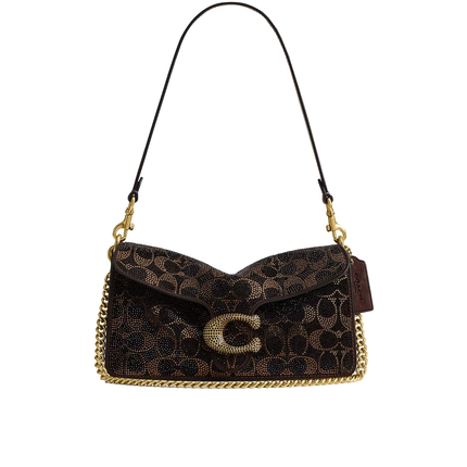 Coach Women's Tabby Shoulder Bag 26 With Crystal Signature Brass/Dark Chocolate