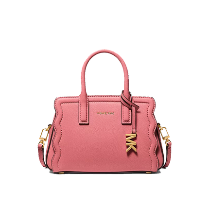 Michael Kors Women's Laila Extra-Small Pebbled Leather Convertible Crossbody Bag Light Berry Sabit