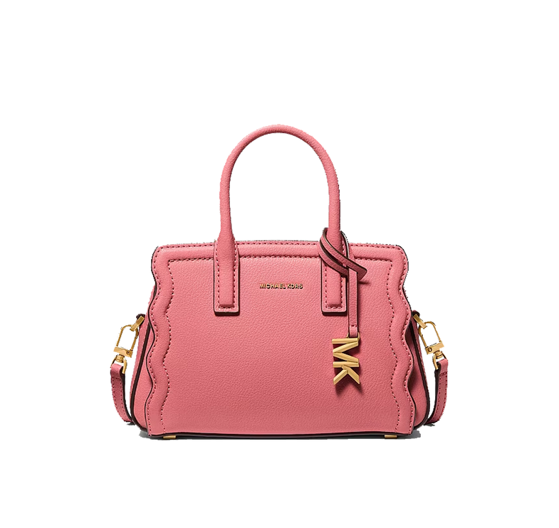 Michael Kors Women's Laila Extra-Small Pebbled Leather Convertible Crossbody Bag Light Berry Sabit