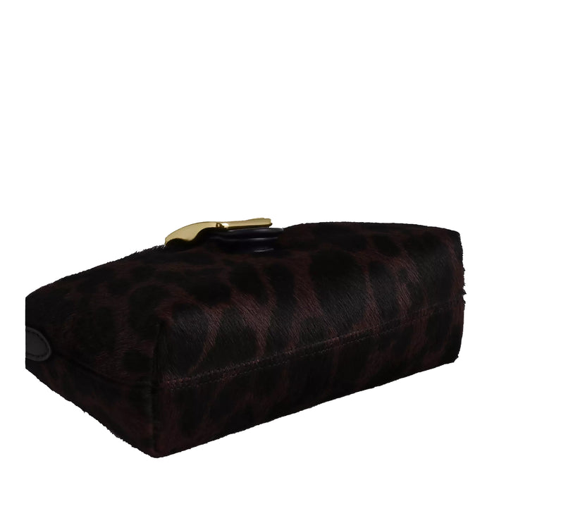 Coach Women's Abbie Shoulder Bag In Haircalf With Leopard Print Gold/Dark Leopard