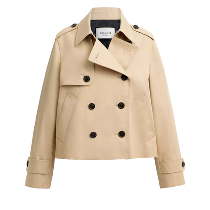 Coach Women's Short Trench Light Khaki