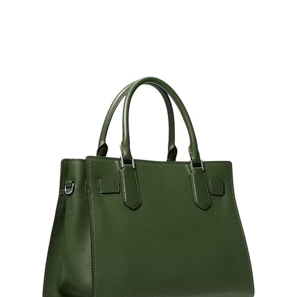 Michael Kors Women's Landon Medium Leather Satchel Bag Amazon Green