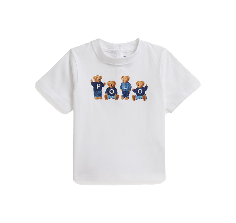 Polo Ralph Lauren Baby Polo Bear Logo Cotton Jersey Tee White