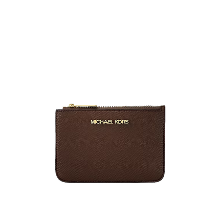 Michael Kors Women's Jet Set Travel Small Saffiano Leather Coin Pouch Nutmeg