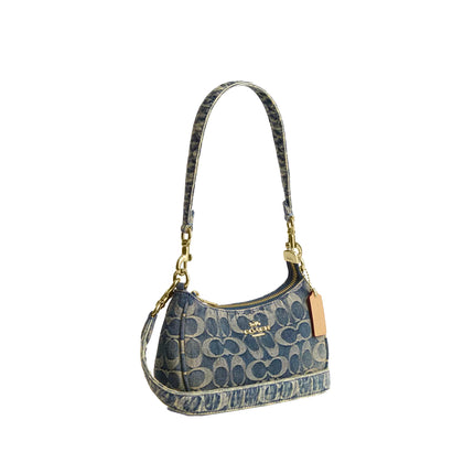 Coach Women's Teri Mini Crossbody Bag In Signature Regenerative Cotton Denim Gold/Denim