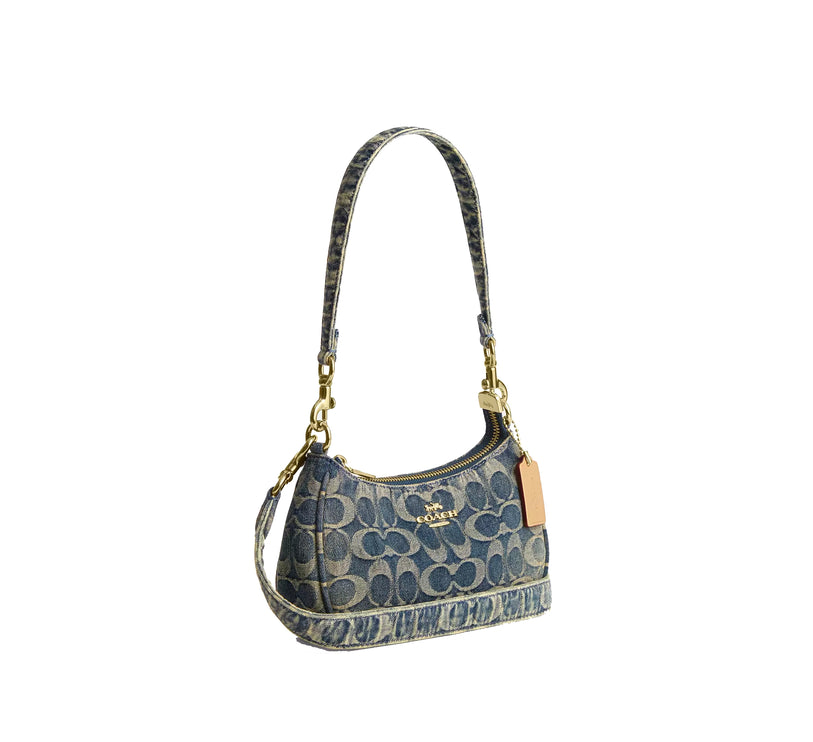 Coach Women's Teri Mini Crossbody Bag In Signature Regenerative Cotton Denim Gold/Denim