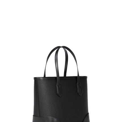 Michael Kors Women's Eva Extra-Small Saffiano Leather Convertible Tote Bag Black/Silver
