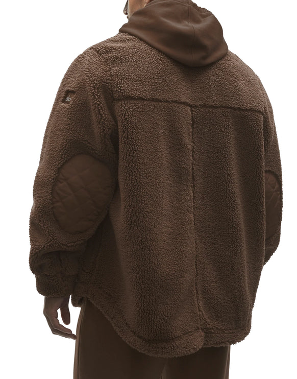 alo Men's Sherpa Edge Shacket Java Brown