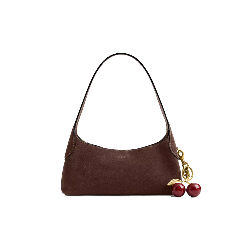 Coach Women's Brooklyn Shoulder Bag 26 Suede/Brass/Dark Chocolate