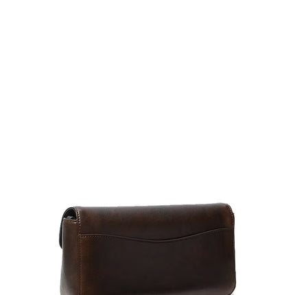 Michael Kors Women's Kacey Medium Burnished Shoulder Bag Chocolate/Gold