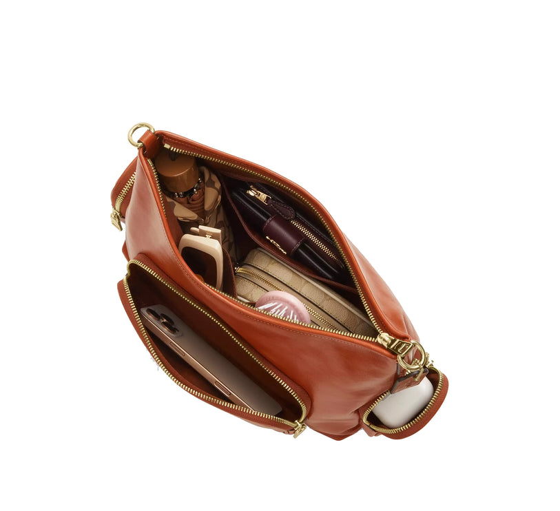 Coach Women's Laurel Shoulder Bag With Pockets Gold/Cinnamon