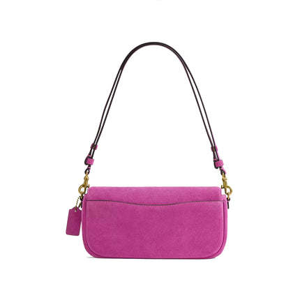 Coach Women's Brook Flap Chain Bag Suede/Brass/Magenta