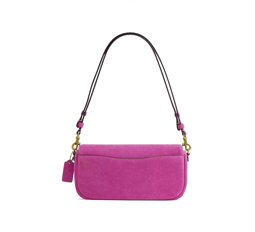 Coach Women's Brook Flap Chain Bag Suede/Brass/Magenta