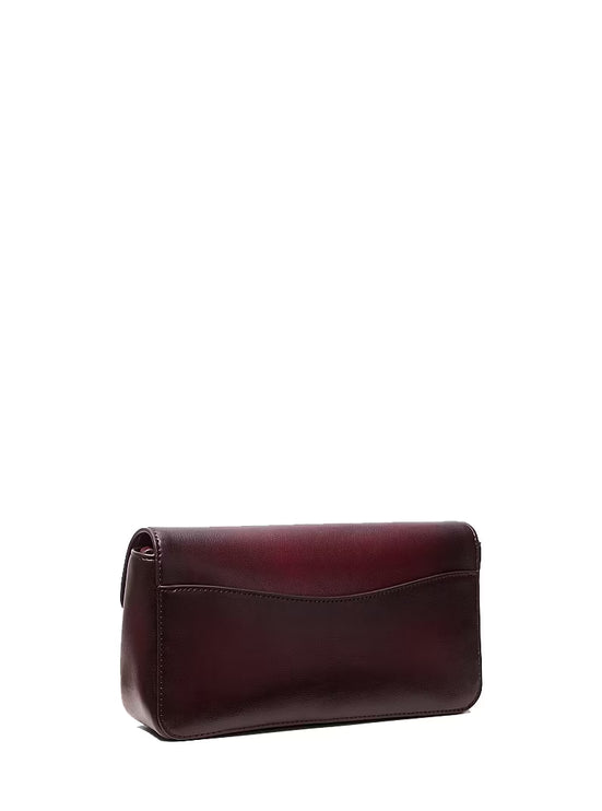 Michael Kors Women's Kacey Medium Burnished Shoulder Bag Maroon/Silver