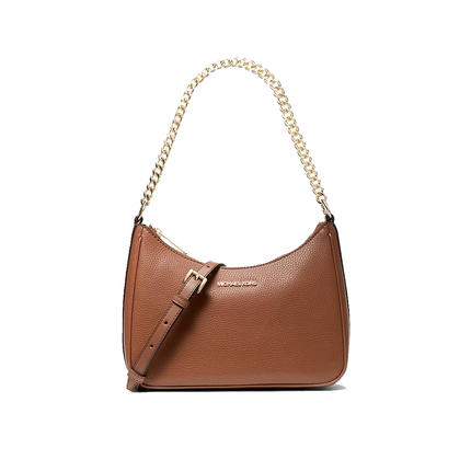 Michael Kors Women's Jet Set Large Pebbled Leather Convertible Crossbody Bag Luggage/Gold