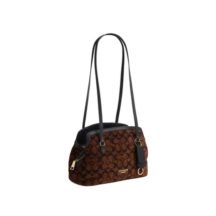 Coach Women's Elise Shoulder Bag In Signature Chenille Gold/Truffle