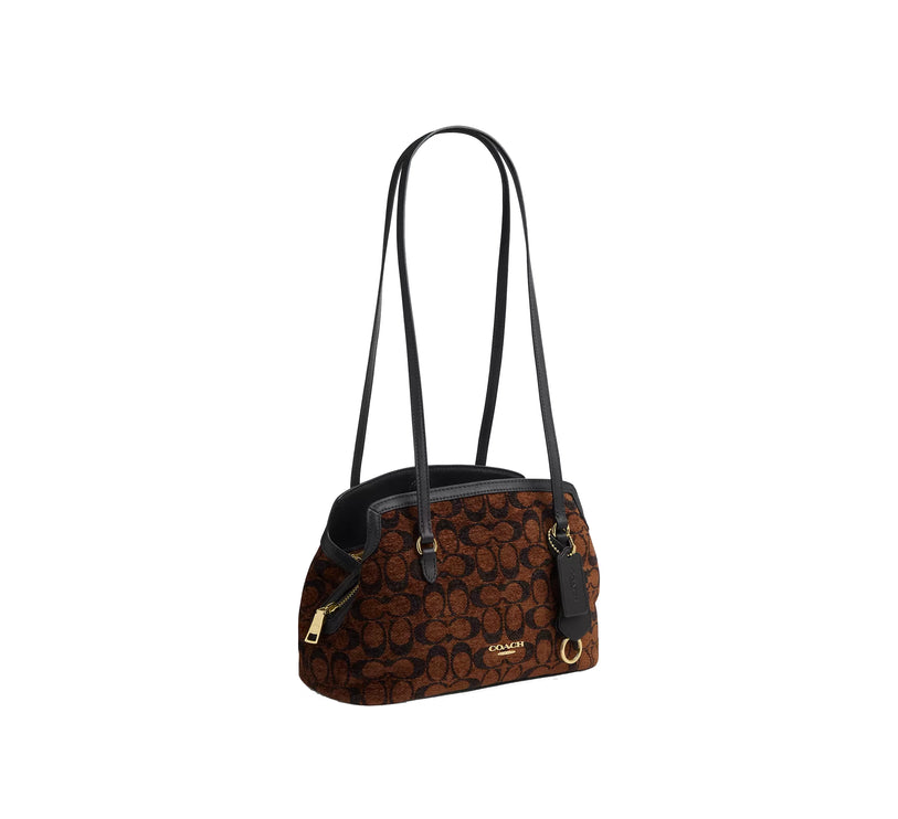 Coach Women's Elise Shoulder Bag In Signature Chenille Gold/Truffle