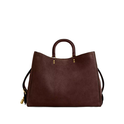 Coach Women's Rogue Bag 40 Suede/Brass/Dark Chocolate