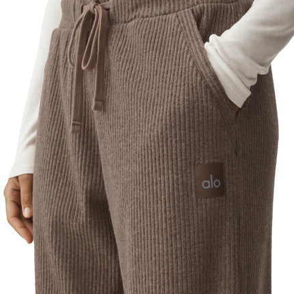 alo Women's Muse Wide Leg Pant Java Brown Heather