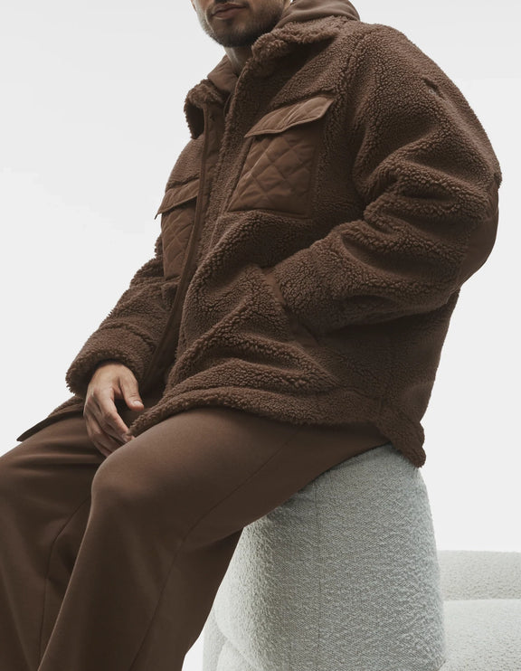 alo Men's Sherpa Edge Shacket Java Brown