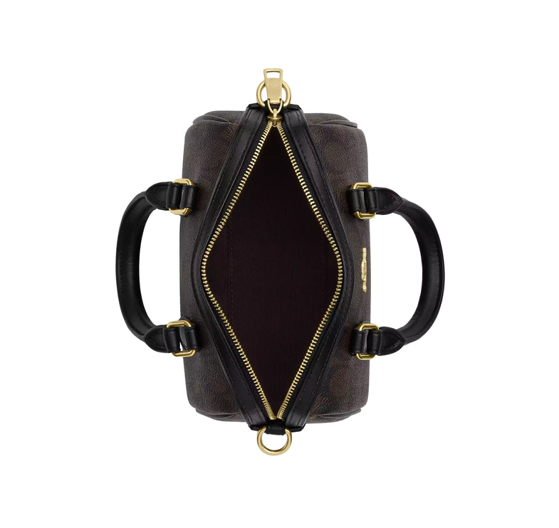 Coach Women's Mini Rowan Crossbody Bag In Signature Canvas Gold/Walnut/Black