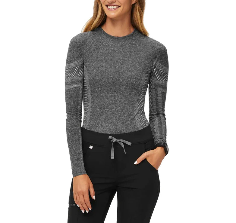 FIGS Women's Salta Seamless Longsleeve Underscrub Graphite
