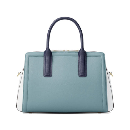 Michael Kors Women's Laila Medium Color-Block Pebbled Leather Satchel Chambray Multi
