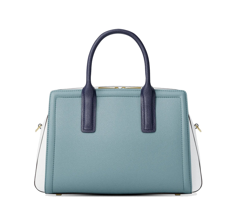 Michael Kors Women's Laila Medium Color-Block Pebbled Leather Satchel Chambray Multi