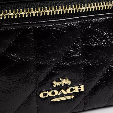 Coach Women's Rainer Crossbody Bag 18 With Quilting Gold/Black