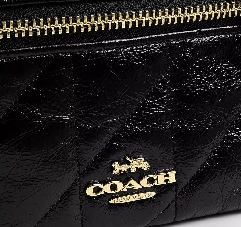 Coach Women's Rainer Crossbody Bag 18 With Quilting Gold/Black