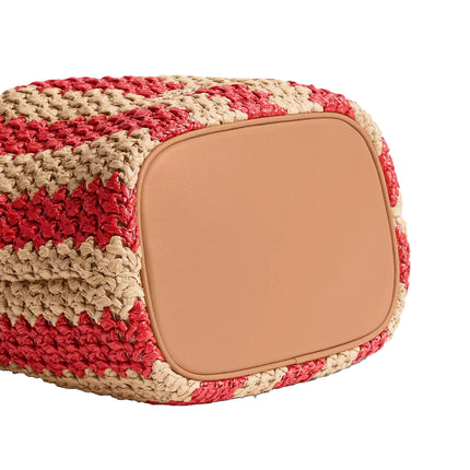 Coach Women's Faye Mini Drawstring Bag With Stripes Gold/Red/Tan