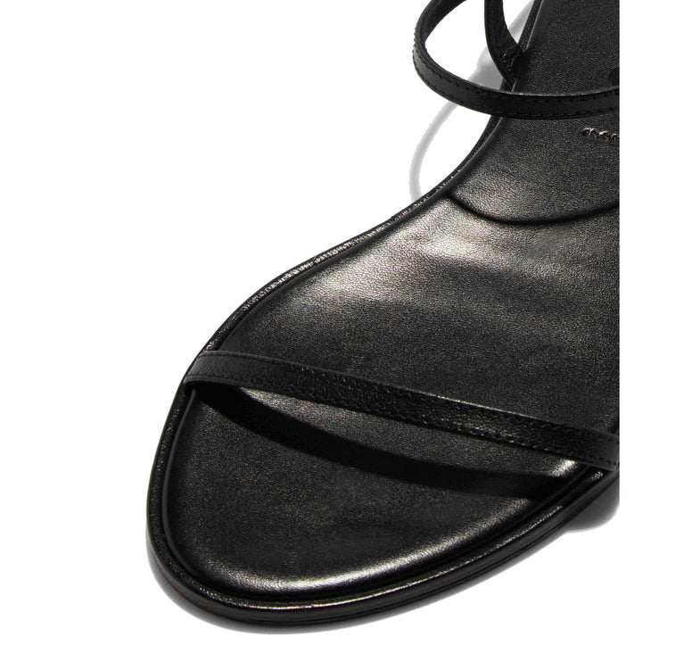 AEYDE Women's Nettie Leather Sandals Black Nappa