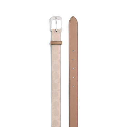 Coach Women's C Harness Buckle Belt, 25 Mm Light Antique Nickel/Sand Taupe