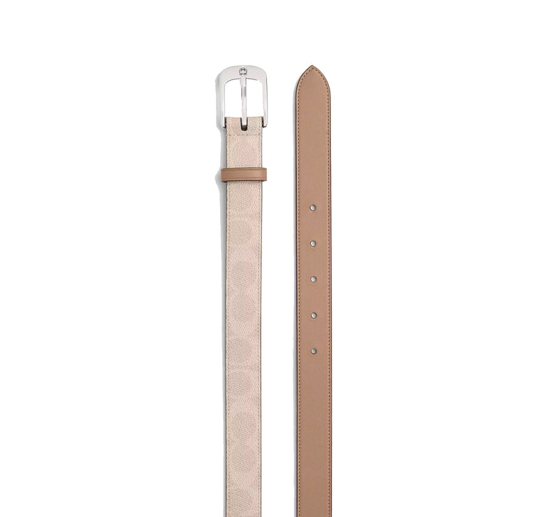 Coach Women's C Harness Buckle Belt, 25 Mm Light Antique Nickel/Sand Taupe