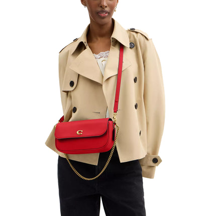 Coach Women's Brook Flap Chain Bag Brass/Candy Apple