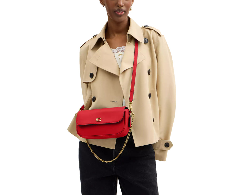 Coach Women's Brook Flap Chain Bag Brass/Candy Apple