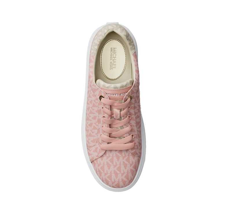 Michael Kors Women's Romey Metallic Two Tone Signature Logo Platform Sneaker Powder Blush