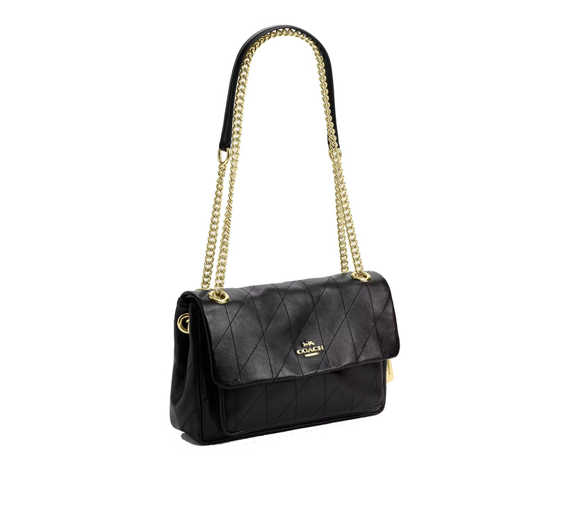 Coach Women's Elodie Crossbody Bag 24 With Quilting Gold/Black
