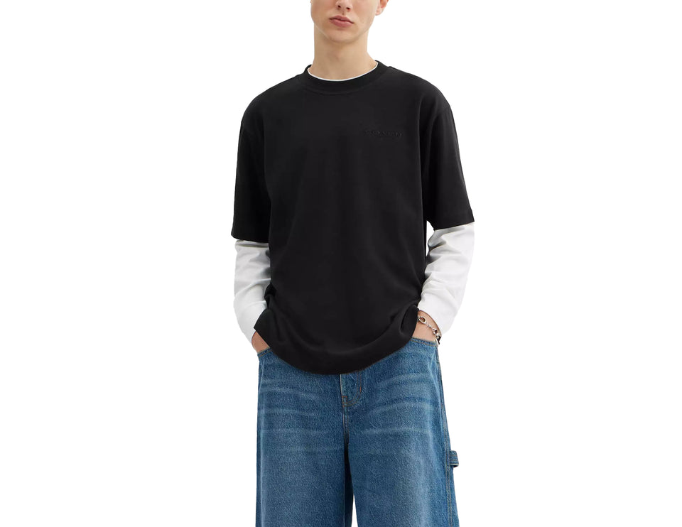 Coach Men's T-Shirt In Organic Cotton Black